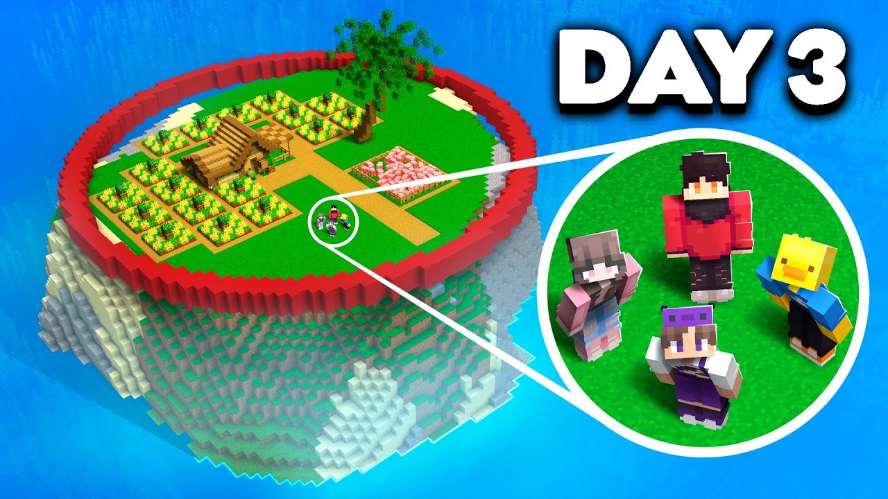 Minecraft Survival Island, But We Can't Leave The Circle