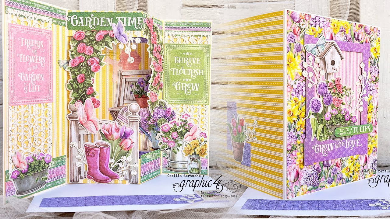 Graphic 45 Grow with Love | Card tutorial by @ScrapbookingCecilia