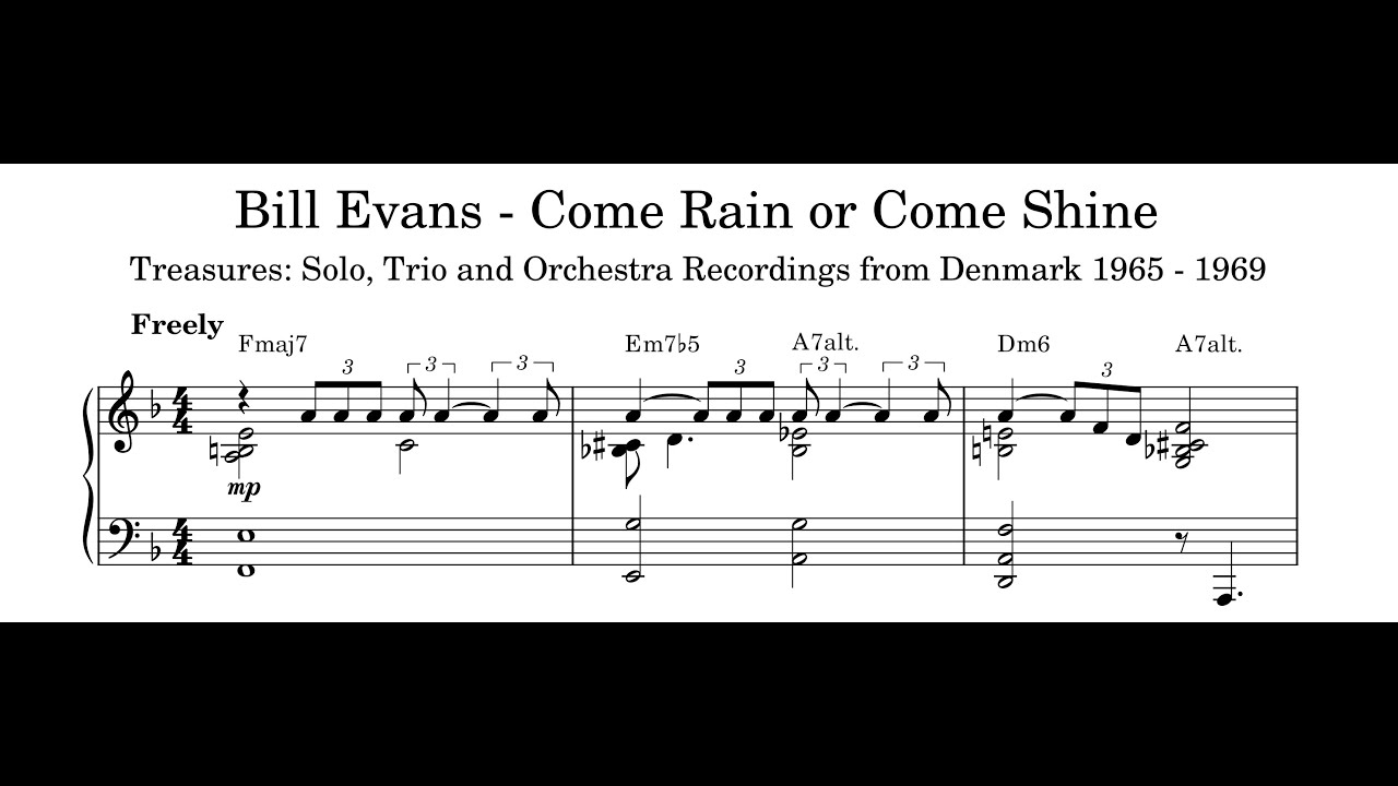 Bill Evans - Come Rain or Come Shine (Solo Piano Version) - Piano Transcription