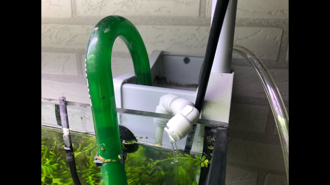 Cambio automático de agua en acuario.
