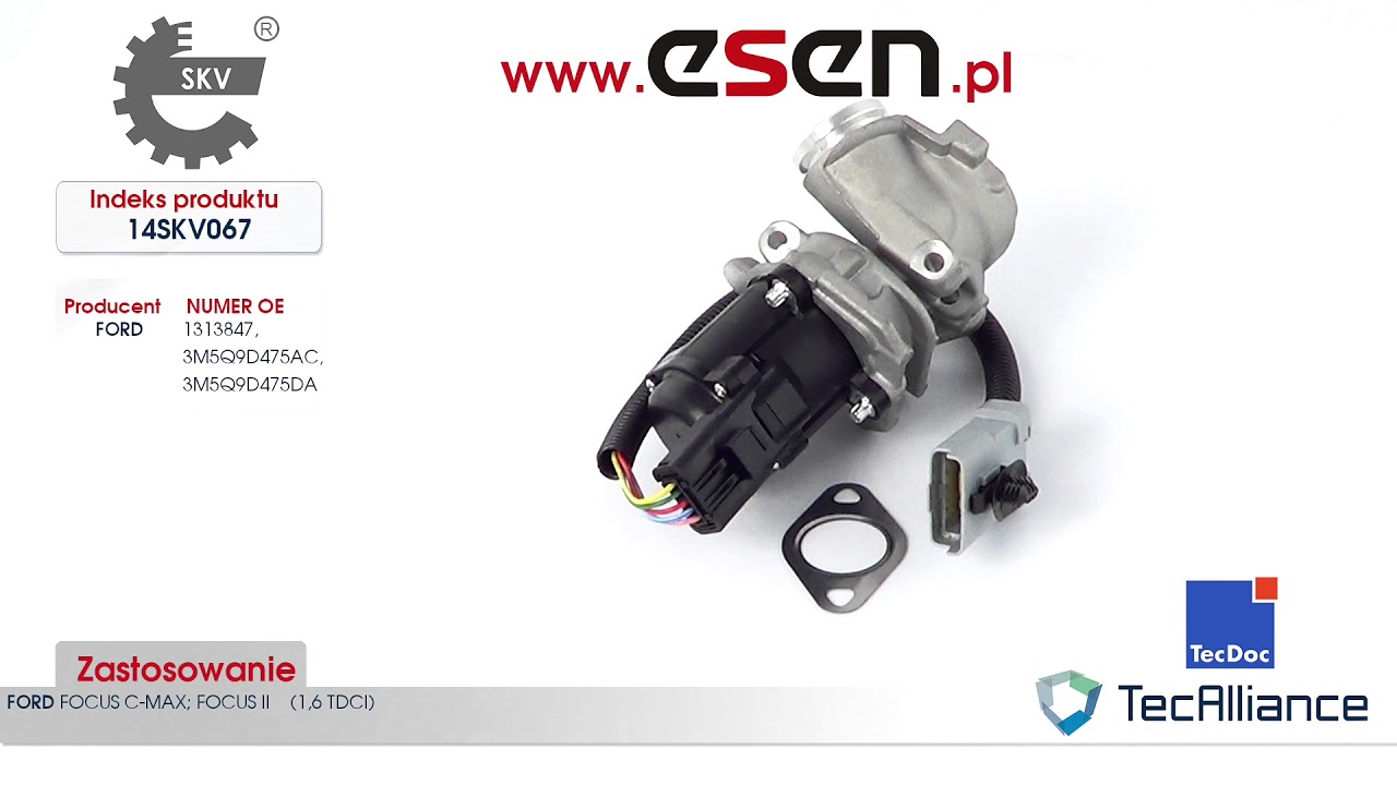Zawór EGR  Ford Focus II Ford Focus C-Max  (1,6 TDCi)  OE 1313847, 3M5Q9D475AC, 3M5Q9D475DA