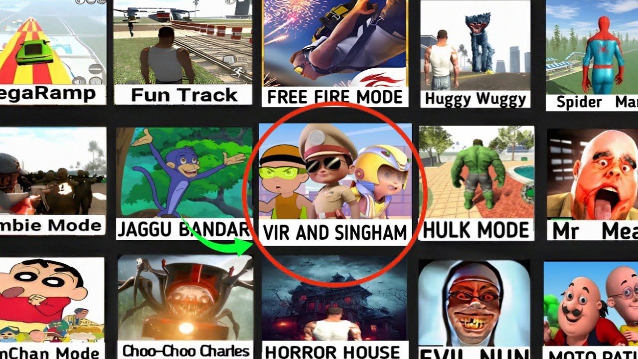 VIR AND LITTLE SINGHAM MODE - INDIAN BIKES DRIVING 3D NEW MODE NEW UPDATE वीर और लिटिल सिंघम CARTOON