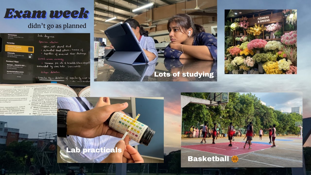 An Exam Week in my Life in Med School: lots of studying, basketball, lab classes and lectures 📓