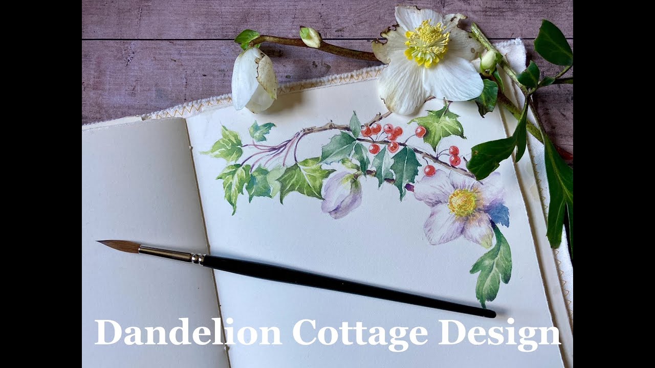 How To Paint A Christmas Rose With Watercolors