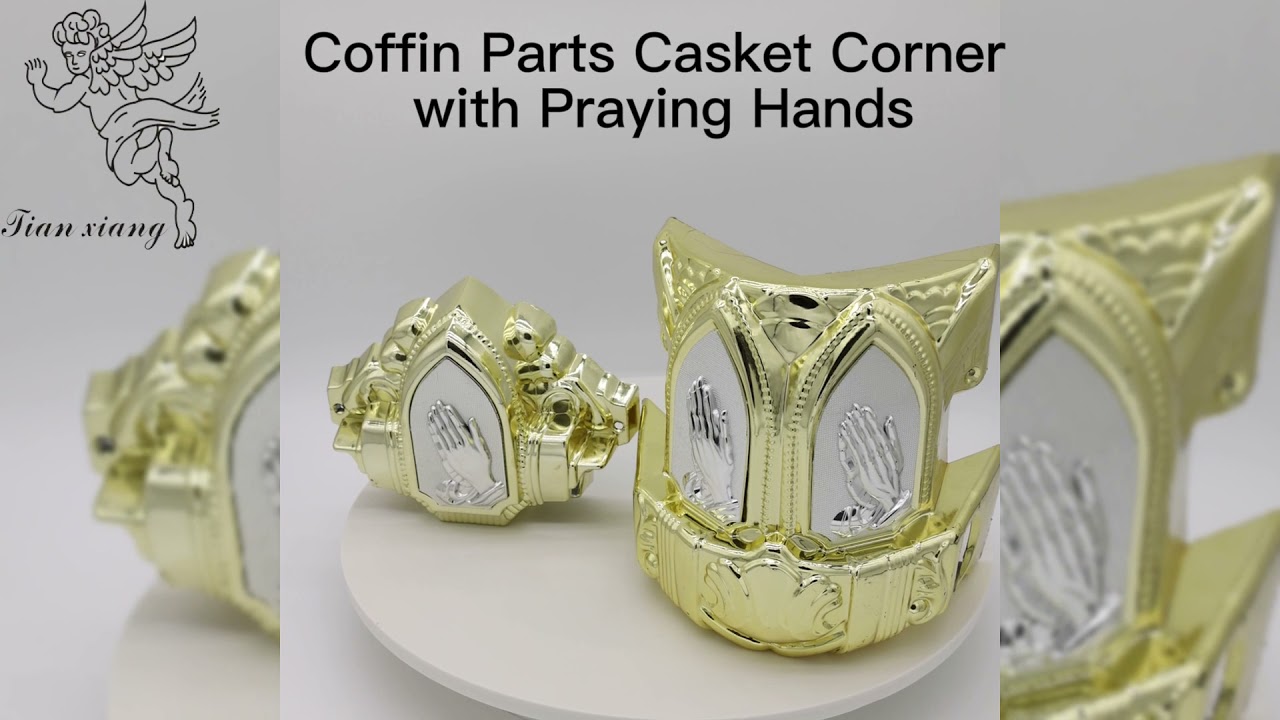 Gold Plastic Casket Corners 19kg /18kg Cathedral Iron Tubes