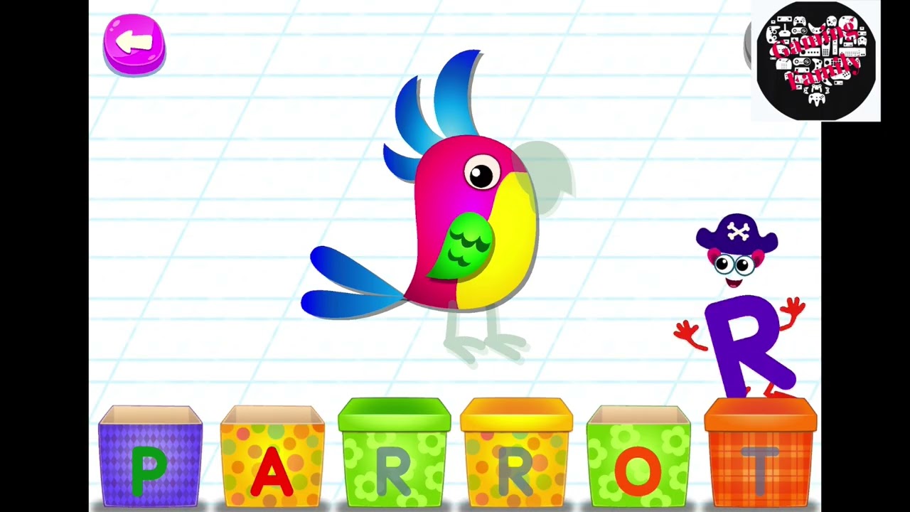 Learn Letters with Puzzles BUILD THE WORD PARROT Alphabet Learning for Kids VIDEOS FOR KIDS GAMES