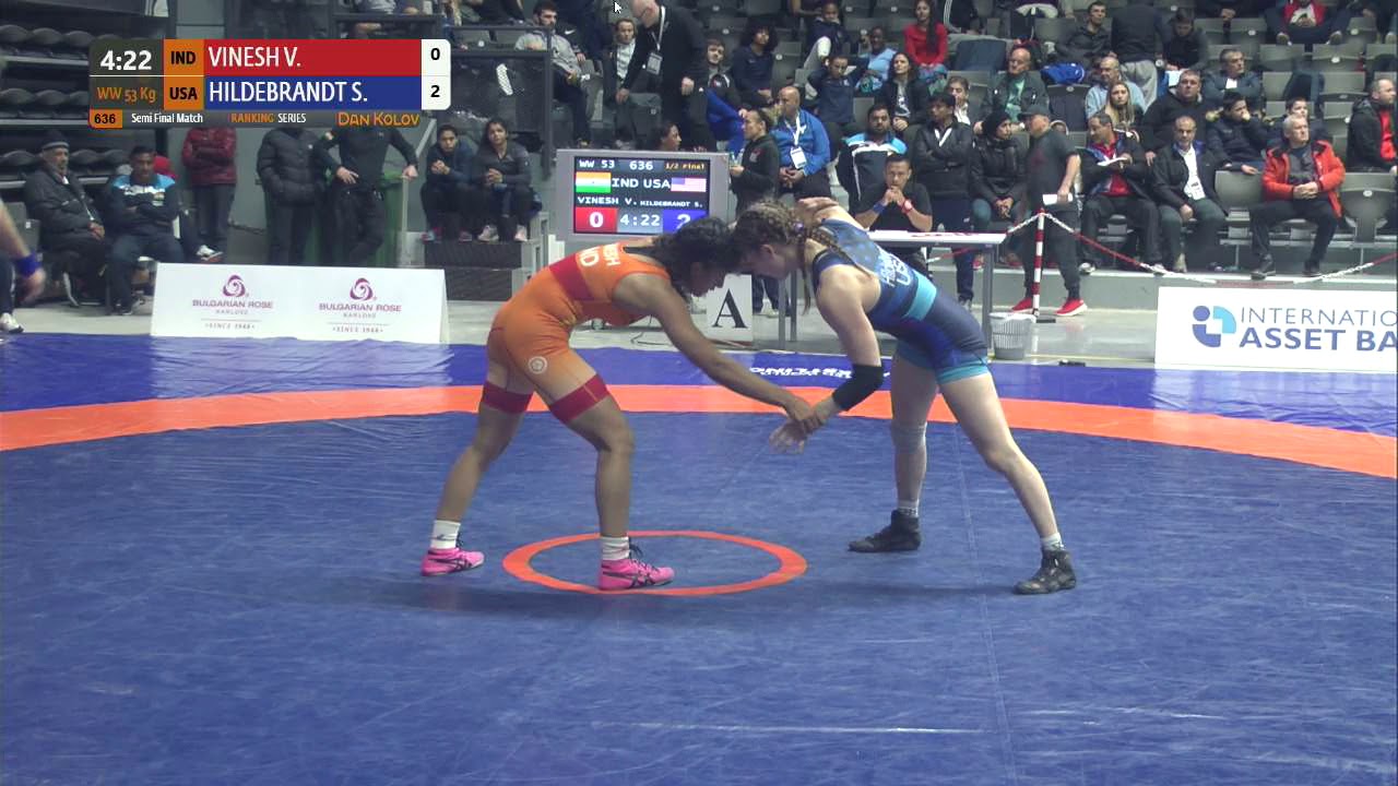 1/2 WW - 53 kg: V. VINESH (IND) v. S. HILDEBRANDT (USA)