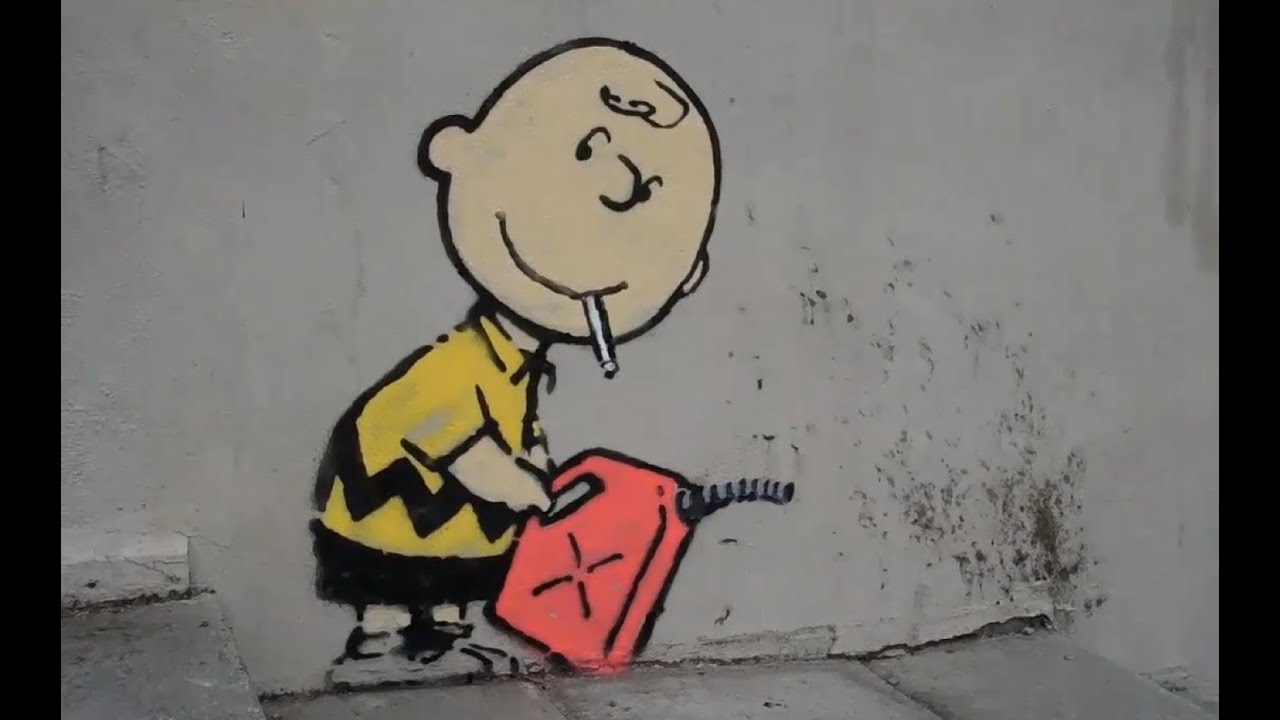 Banksy in LA - Charlie Brown the Arsonist - 2/15/11