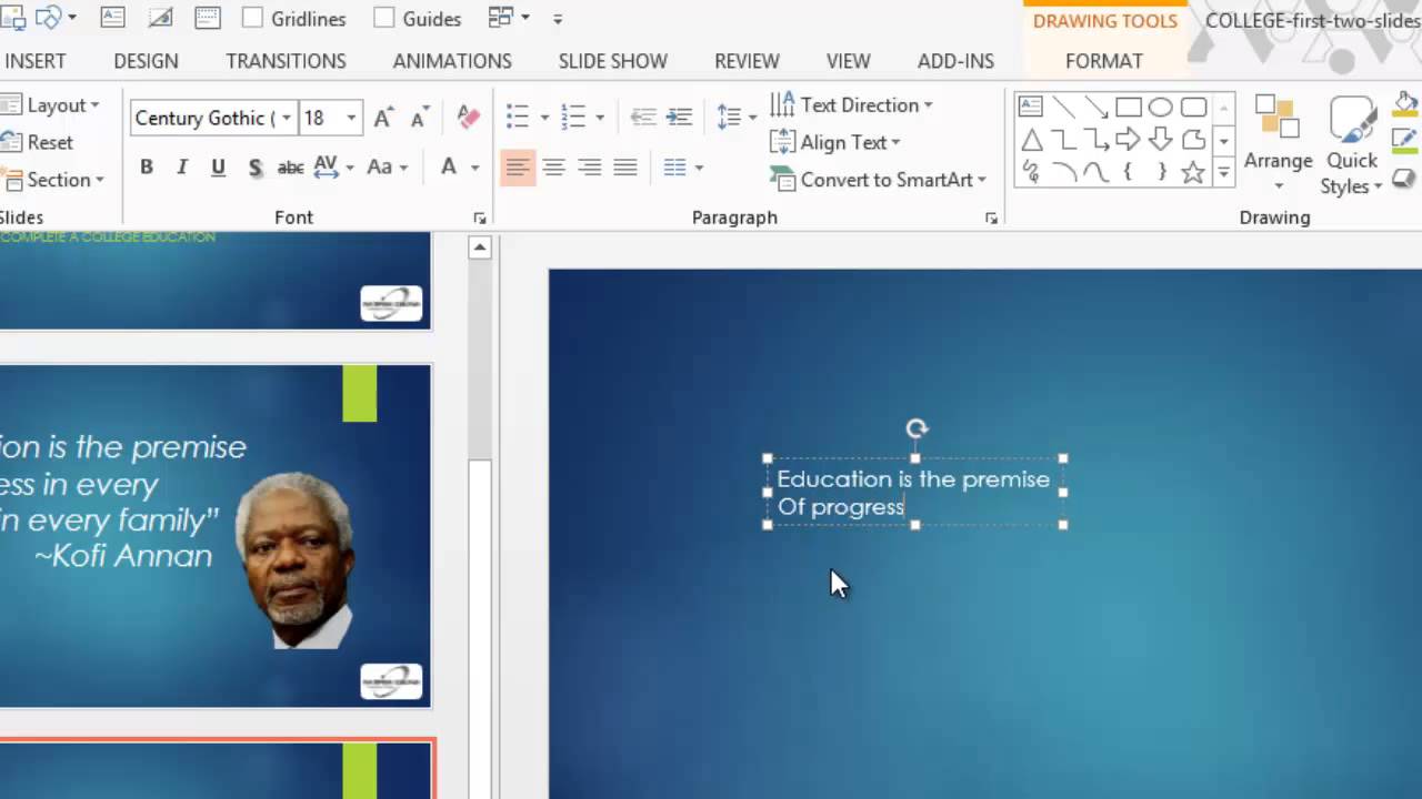 The Text Box Tool