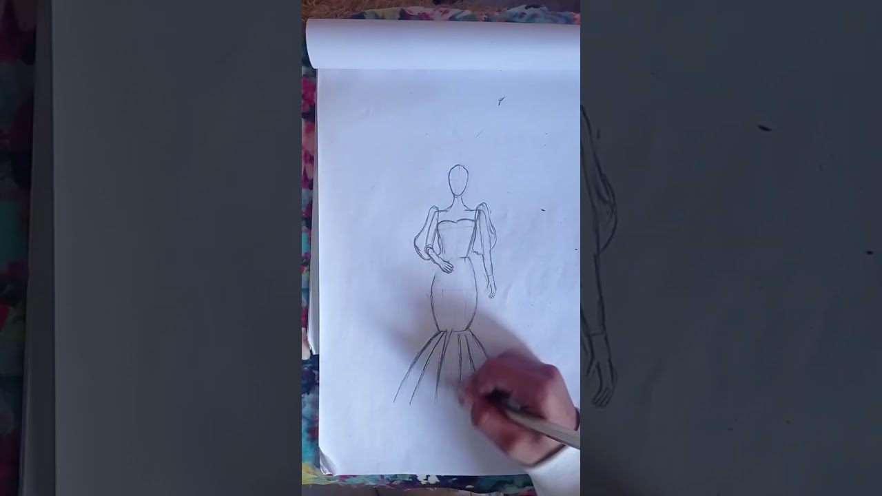 طريقه رسم أزياء بطريقه سهله للمبتدئين 