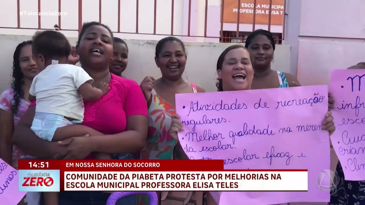 Comunidade da Piabeta protesta por melhorias na Escola Municipal Professora Elisa Teles - TZ