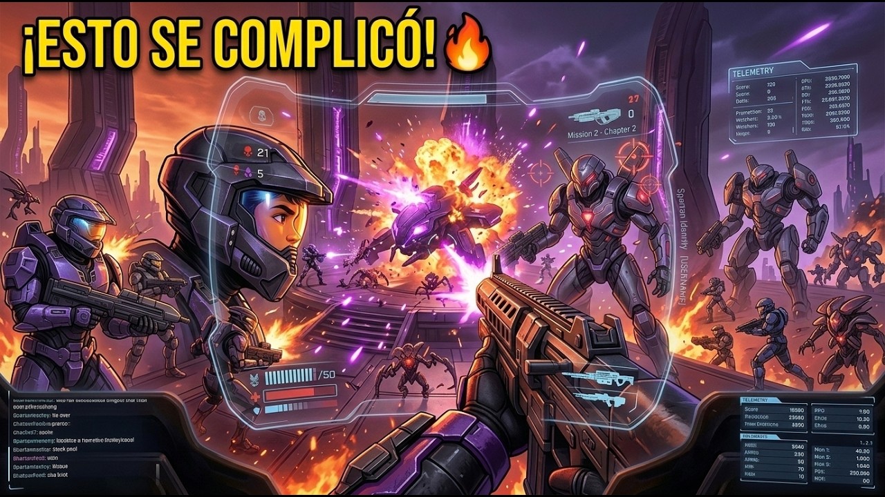 CAOS TOTAL EN EL ESPACIO! 🔥 Jefe Maestro vs El Covenant mision 2 | Halo 5 Campaña # 2