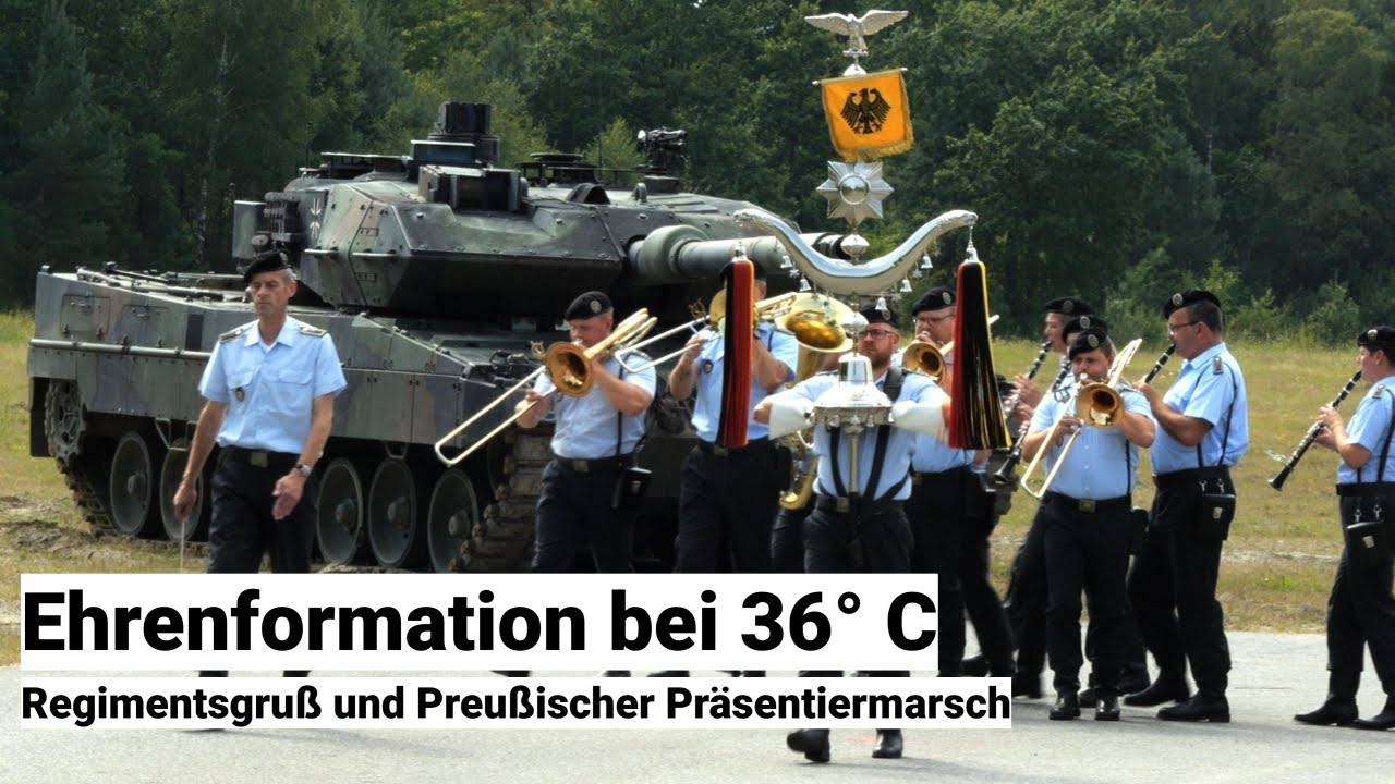 Regimentsgruß + Preußischer Präsentiermarsch - Ehrenformation beim Panzerlehrbataillon 93 in Munster