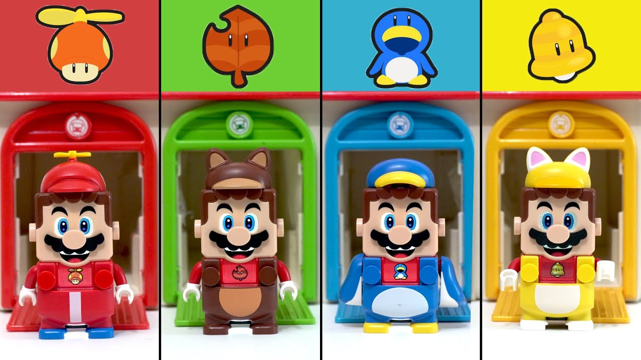 LEGO Super Mario Power-up Packs in Game Tanooki, Penguin, Propeller, Cat Mario