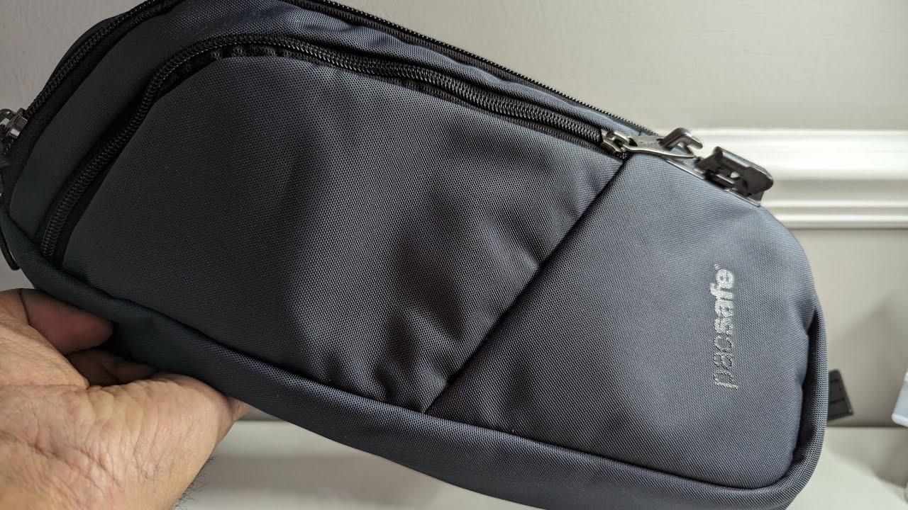 PACSAFE Vibe 150 Sling bag recycled polyester dark grey unboxing edc every day carry