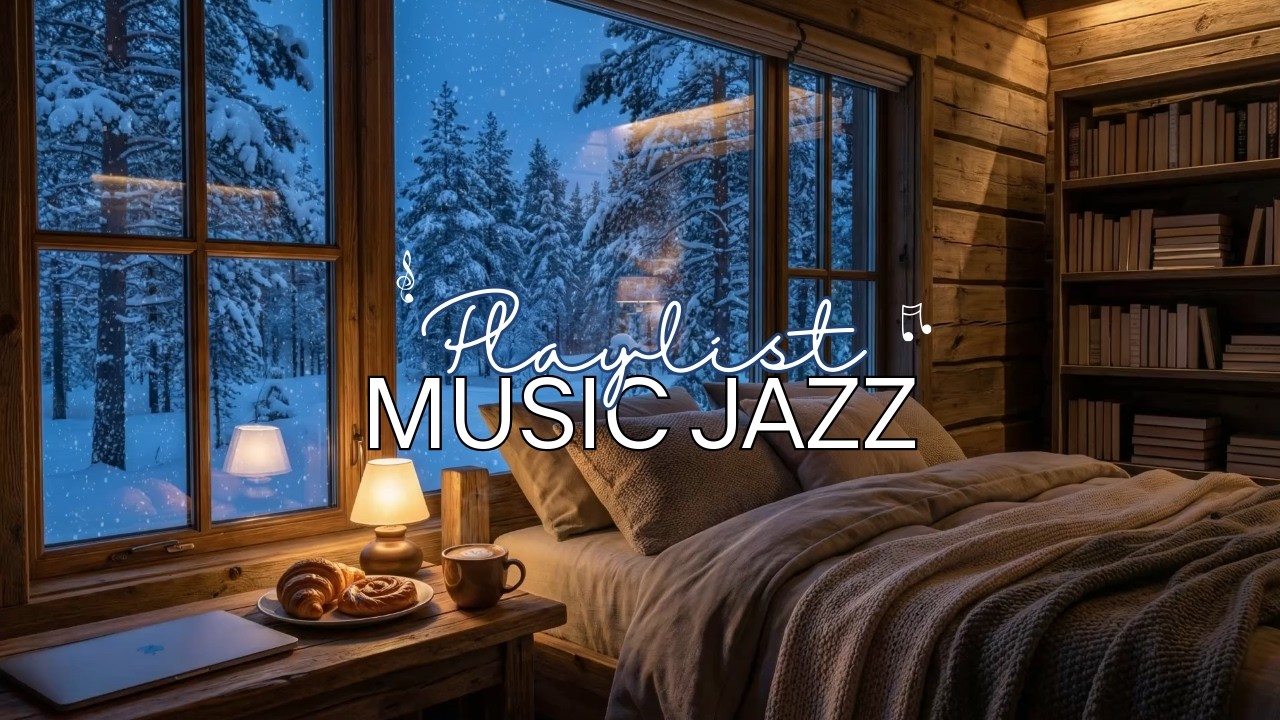 Soft Jazz Café in Winter ☕ Calm Music for Focus, Reading & Night Vibes