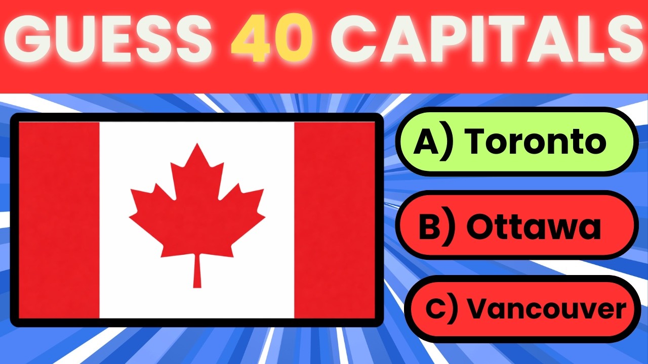 Guess the Capital City! 🌍 Can you get all 40 Right ? (Geography Quiz)