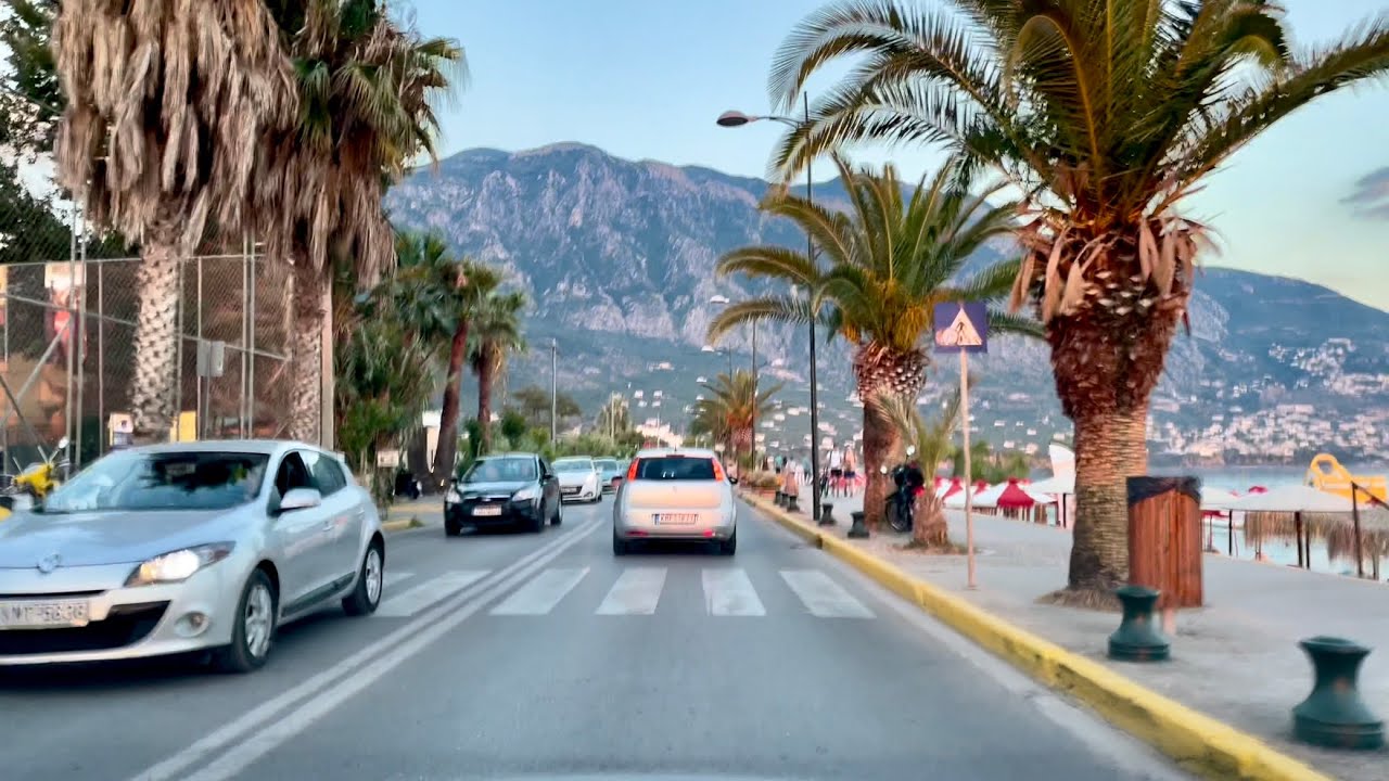 Driving sunset time in Kalamata | Greece | 2022 | HDR 4K