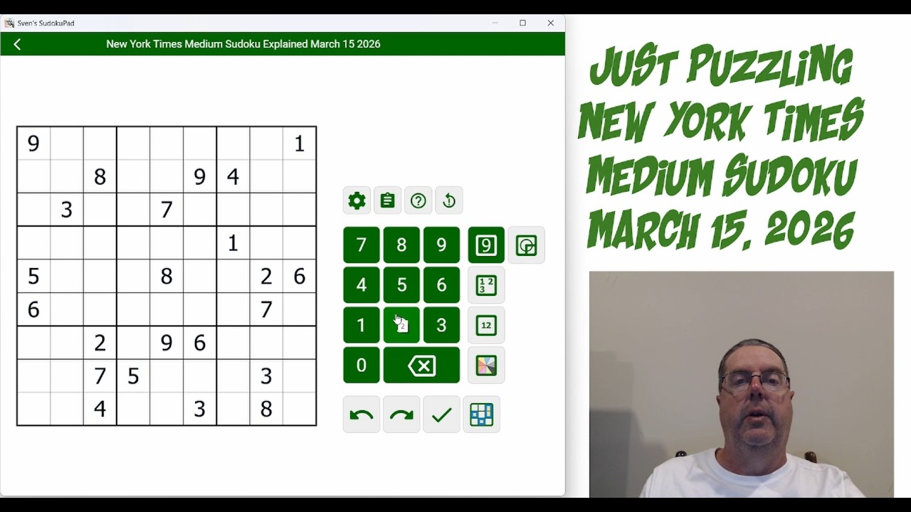 New York Times Medium Sudoku March 15 2026