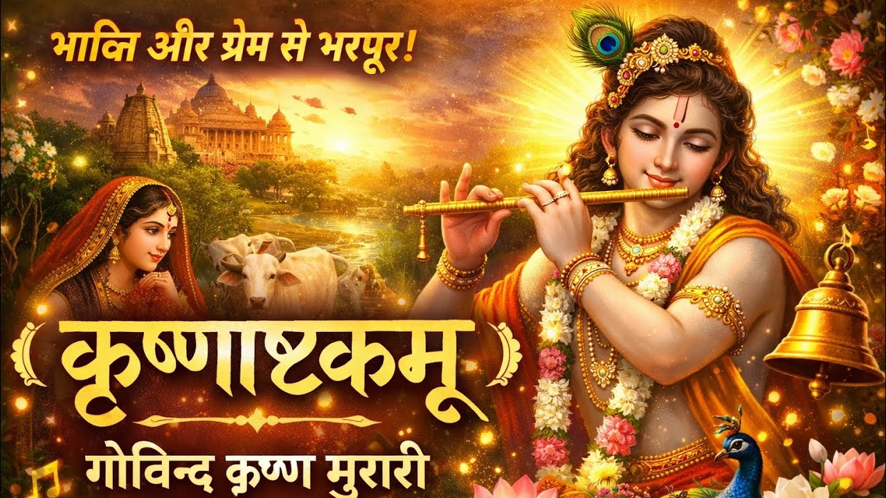 Krishnashtakam | कृष्णाष्टकम स्तोत्र | Lord Krishna Beautiful Bhajan | Govind | Krishna Bhakti Song