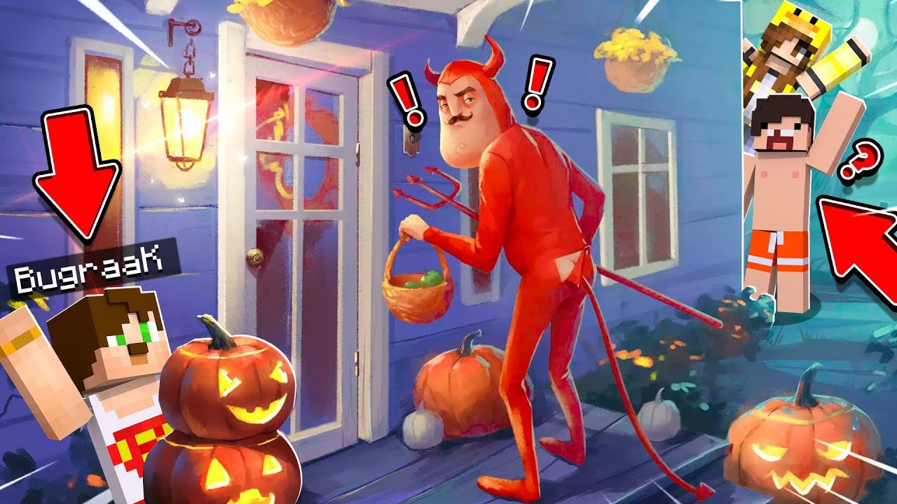 HELLO NEIGHBOR AMCANIN EVİNDE SAKLANDIK ! Minecraft Saklambaç
