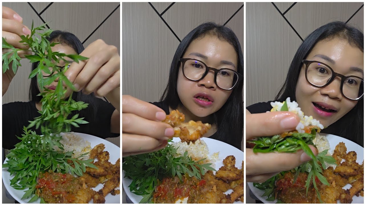 Hari ini makan pakai piring biar gak dikira gak punya piring guya 😆 #mukbang 