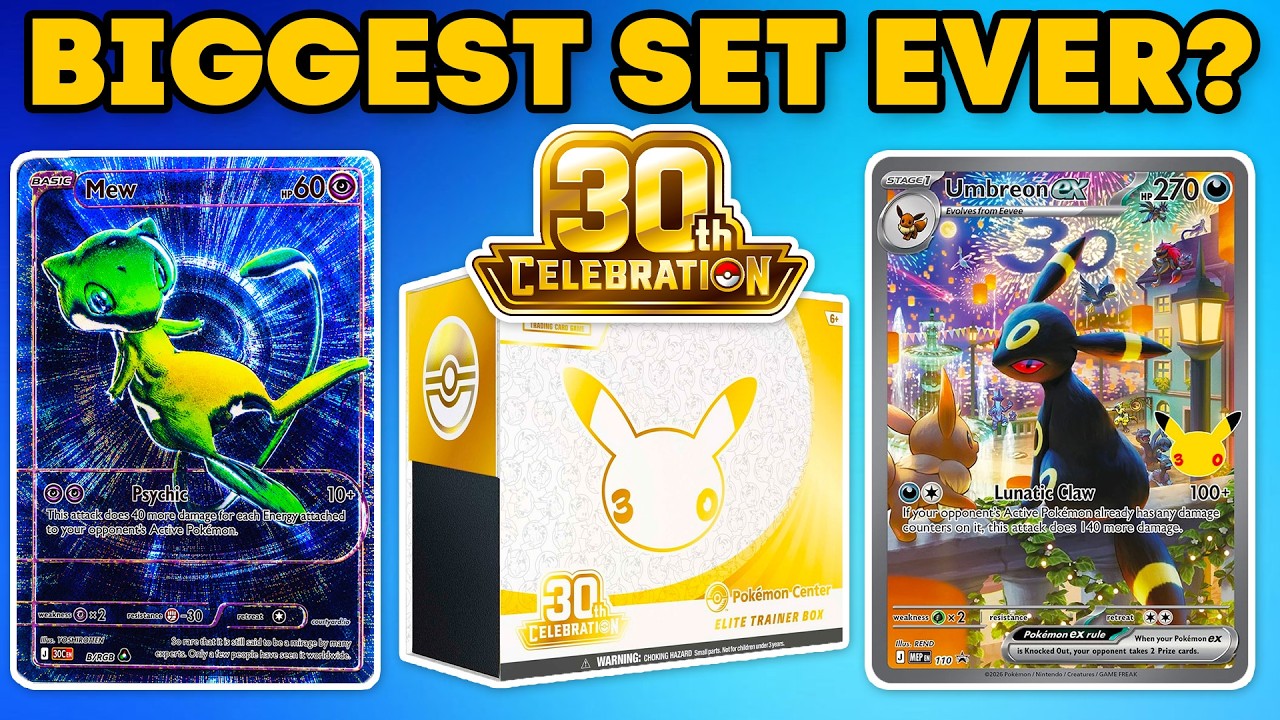 Pok&eacute;mon TCG 30th Celebration Is INSANE! Products, New Cards & Mew Leak
