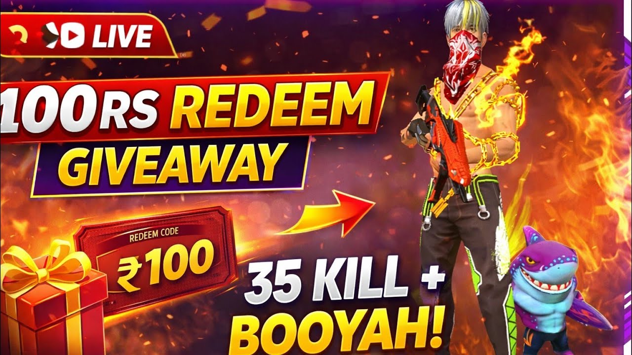 100rs redeem Giveaway | Free Fire Max Gameplay #3