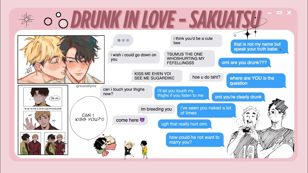 𝙙𝙧𝙪𝙣𝙠 𝙞𝙣 𝙡𝙤𝙫𝙚 | haikyuu sakuatsu fluff (drunk sakusa?)