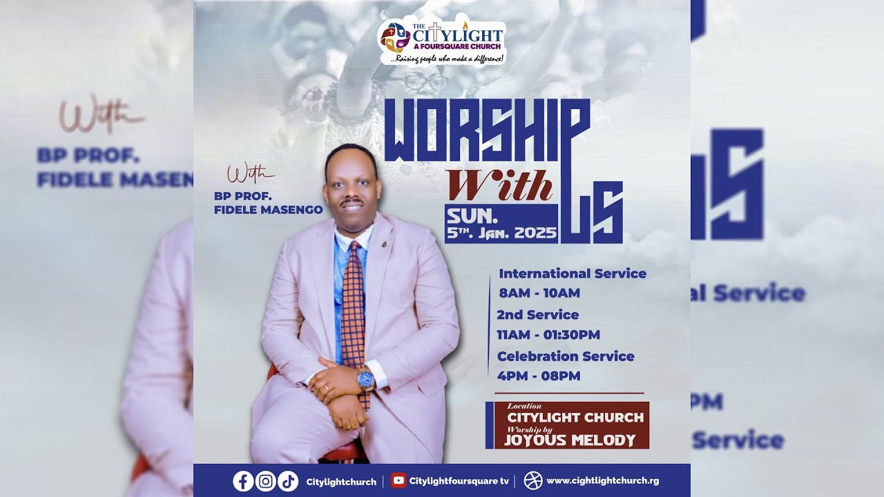 🔴FOURSQUARE TV I CELEBRATION SERVICE WITH BISHOP PROF. FIDELE  MASENGO. -05.01.2025