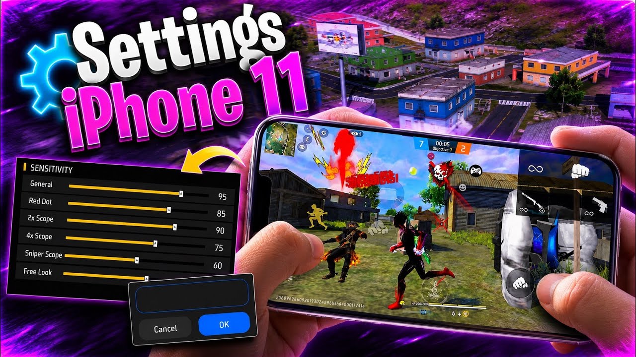 Настройки хэдшотов на iPhone 2026 ⚙️ Лучшая чувствительность + DPI для Free Fire на iPhone 11 (OB54)
