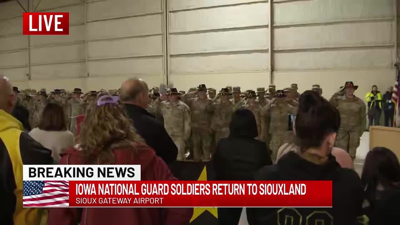 KTIV's full live coverage of Iowa National Guard soldiers landing at Sioux Gateway Airport