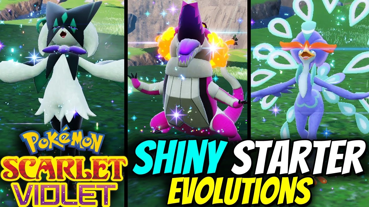 ALL SHINY STARTER POKEMON Evolutions in Pokemon Scarlet & Violet