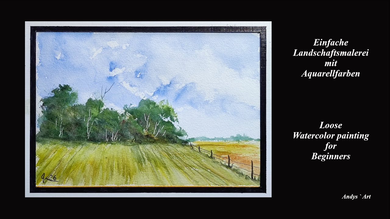 Das kleine Aquarell, Loose Watercolor painting , Landschaftsmalerei mit Aquarellfarben