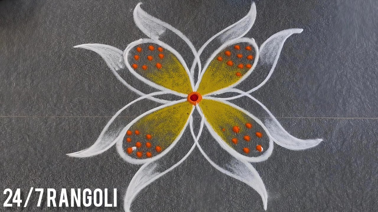 2 Easy creative Rangoli Design🌺 24/7 Rangoli 🌺 Latest Kolam🌺 Freehand Muggulu Design🍀 Amazing Kolams