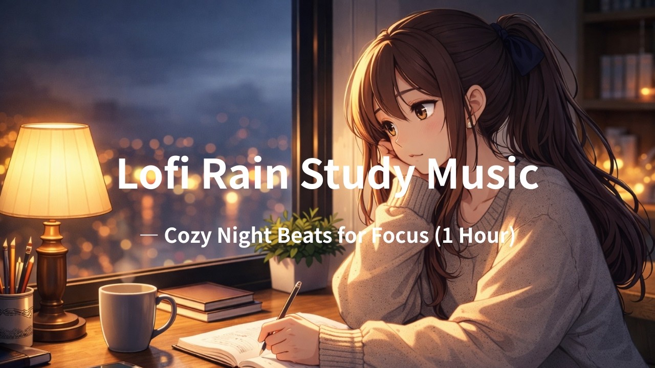Lofi Rain Study Music — Cozy Night Beats for Focus (1 Hour)