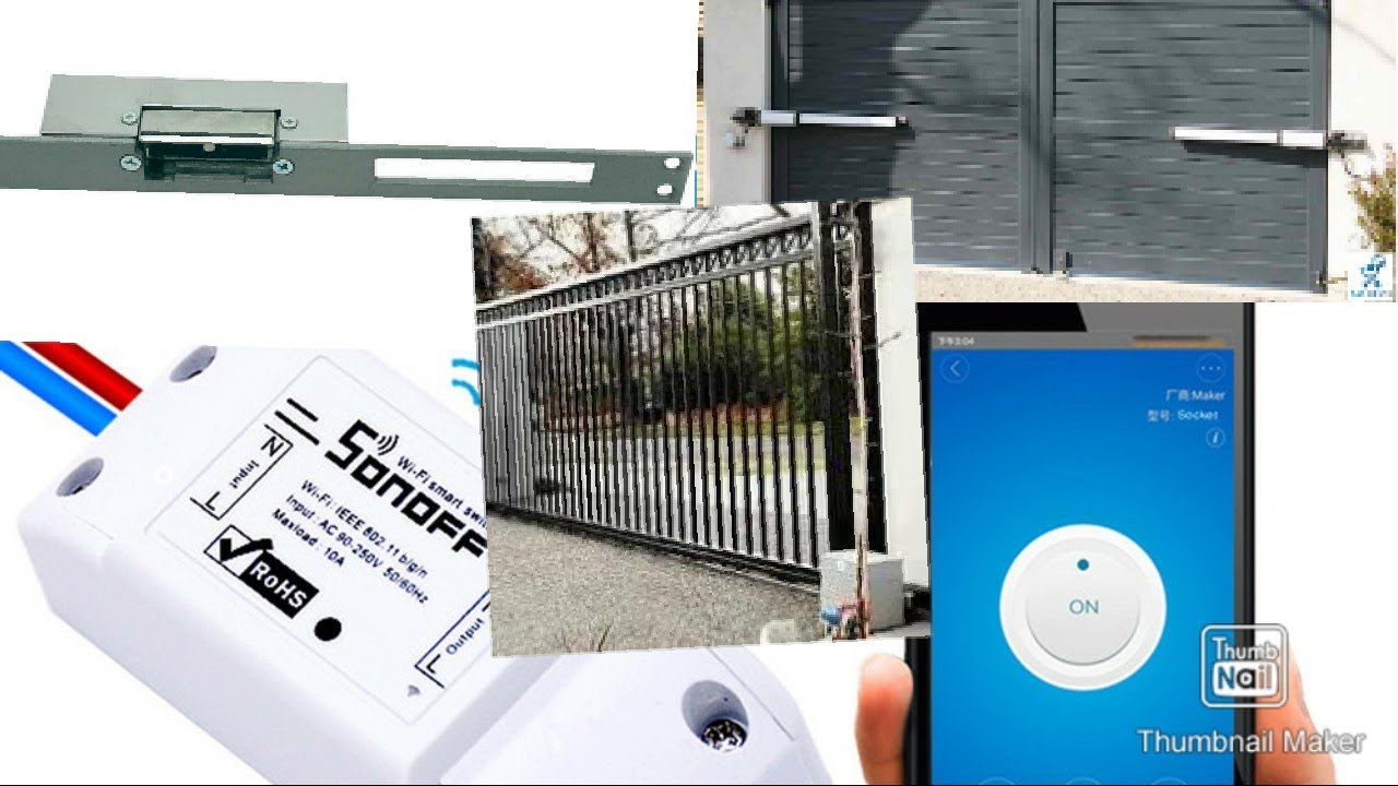 Sonoff/ewelink , commande d’une Porte automatique de garage et d'une gâche électrique a distance