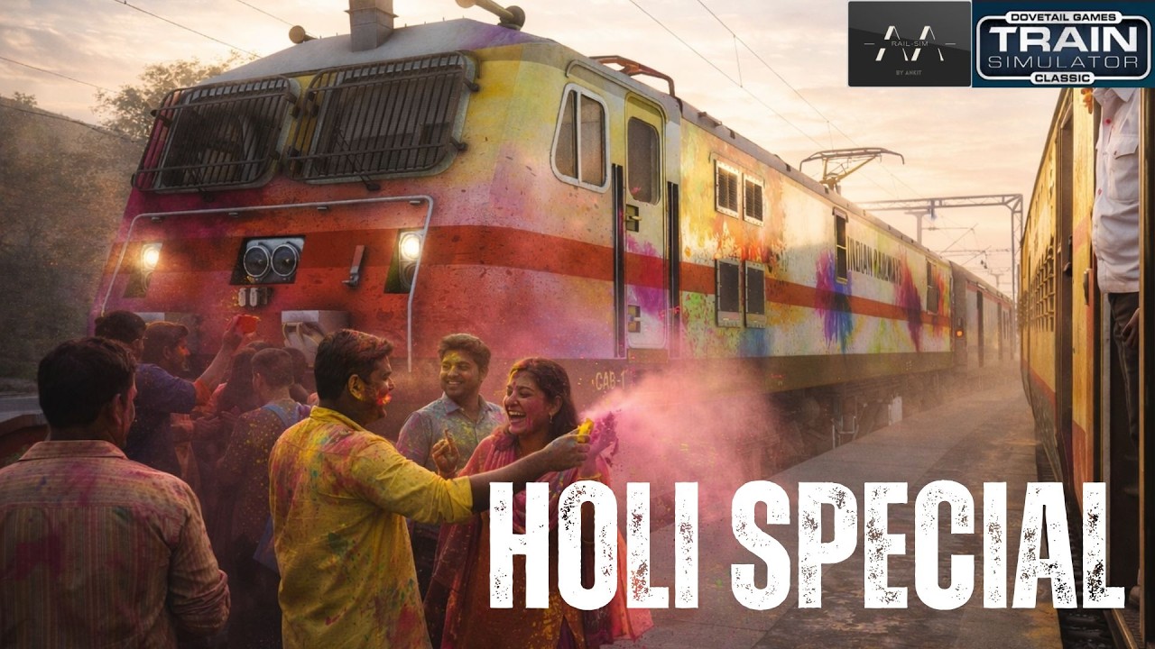 WAP7 ne kheli HOLI | HOLI SPECIAL TRAIN JOURNEY | WA Railworks TS #WAP7 #locopilot #indianrailways