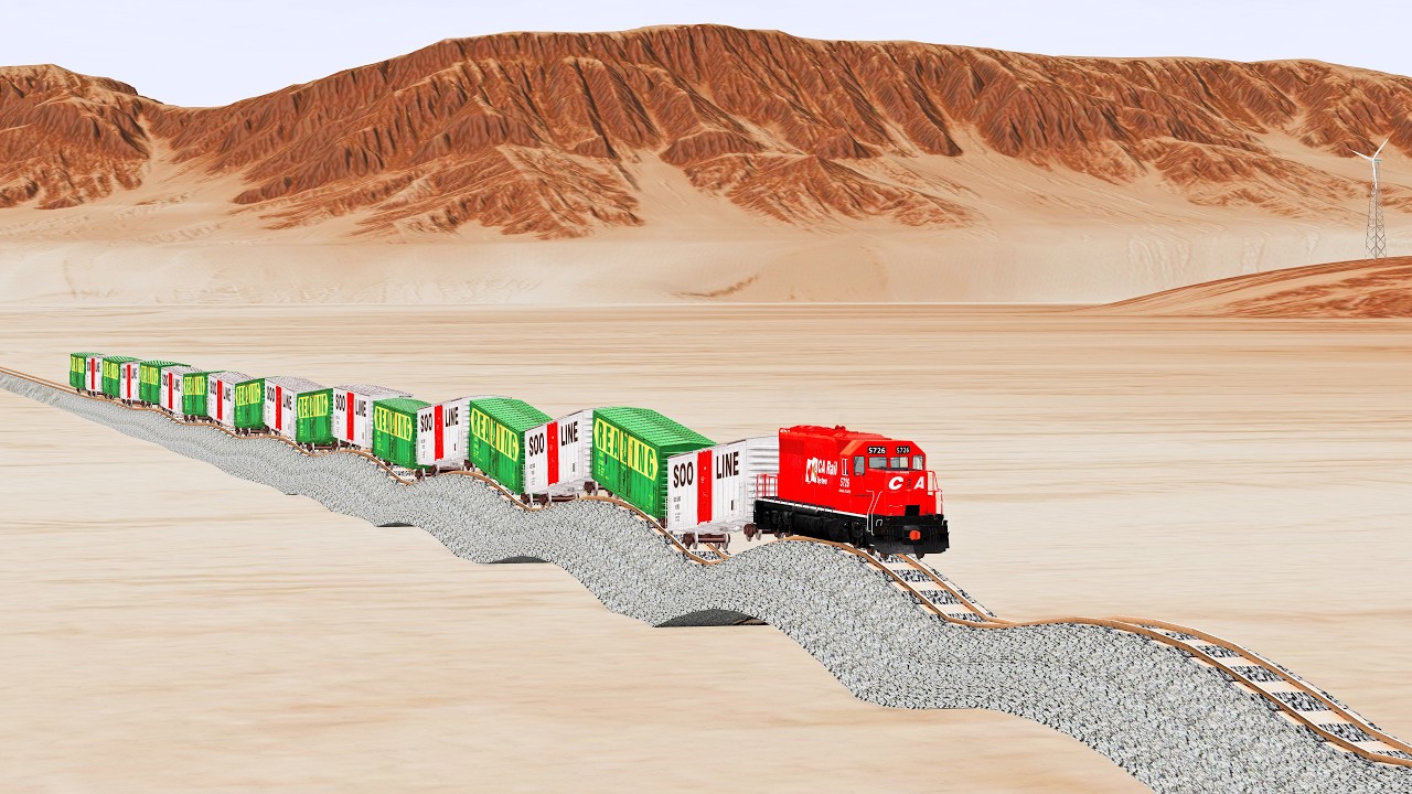 Impossible Rail Tracks vs Trains - Beamng Drive