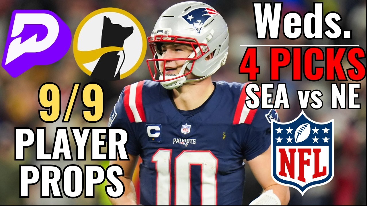 PRIZEPICKS UNDERDOG WEDNESDAY NFL SEPTEMBER 9th 9/9 BEST PLAYER PROPS TODAY! PATRIOTS SEAHAWKS