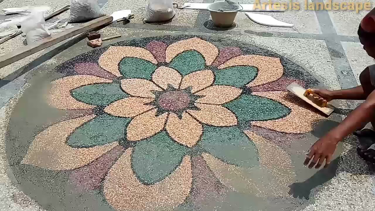 Cara pemasangan motif bunga batu sikat