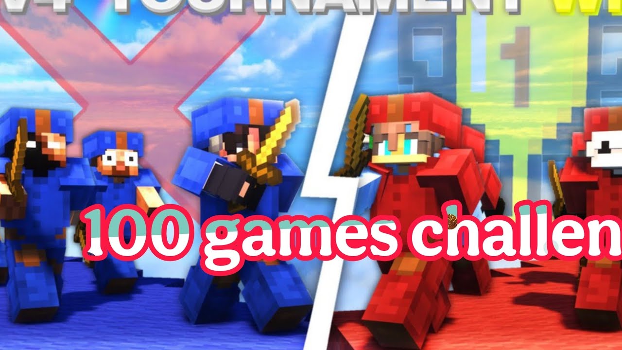 4 player Bedwars series 100 bedwars challenge 100 days