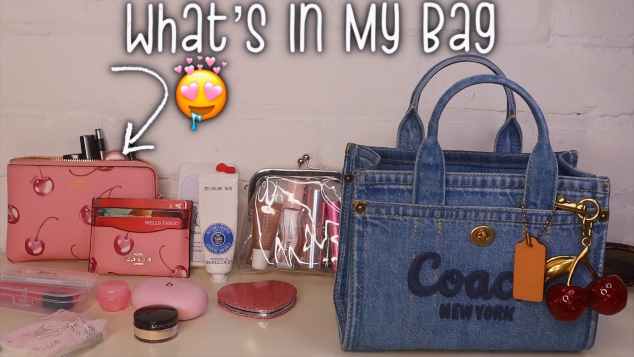 🩷 Что в моей сумке? — Джинсовая сумка Coach Cargo 20 Tote 🍒