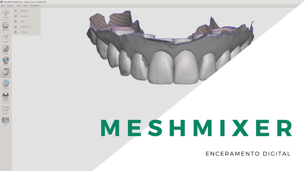 Enceramento digital em software grátis. Meshmixer,