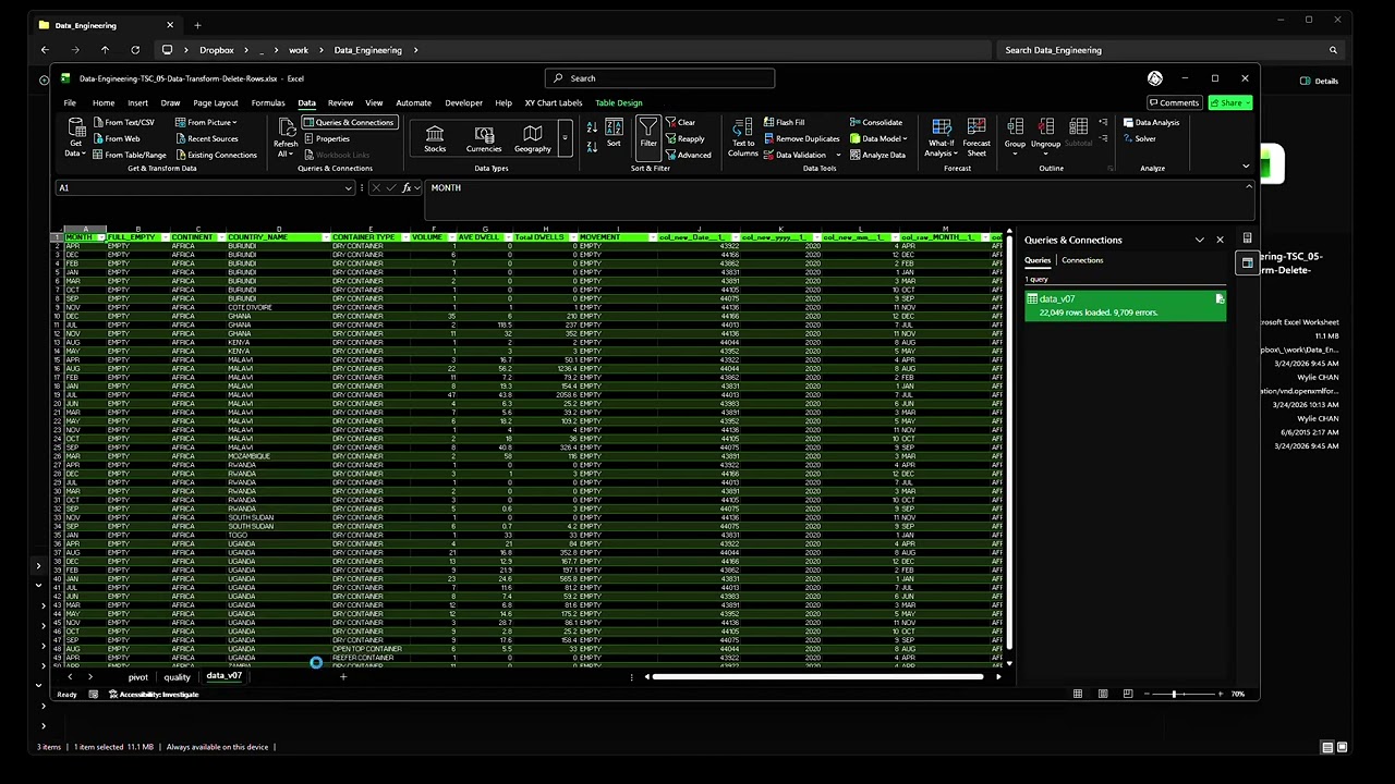 Data Engineering TSC 05 Data Transform Delete Rows