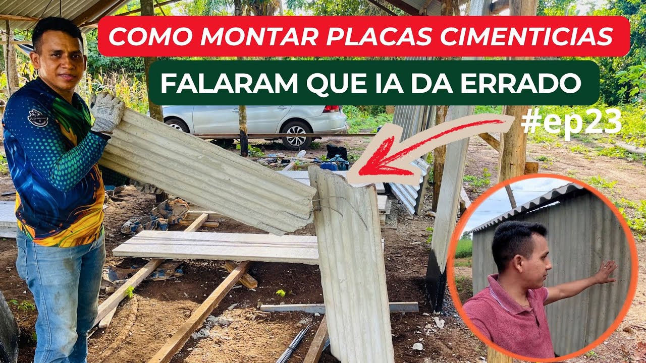 COMO COLOCAR AS PLACAS CIMENTICIAS NA CABANA! Nos FALARAM QUE IA DAR ERRADO #ep23 