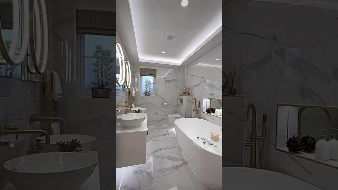 Modern Bathroom Design Ideas 2025 | Transform your Bathroom to White Marble Shower And Led Mirrors🚿