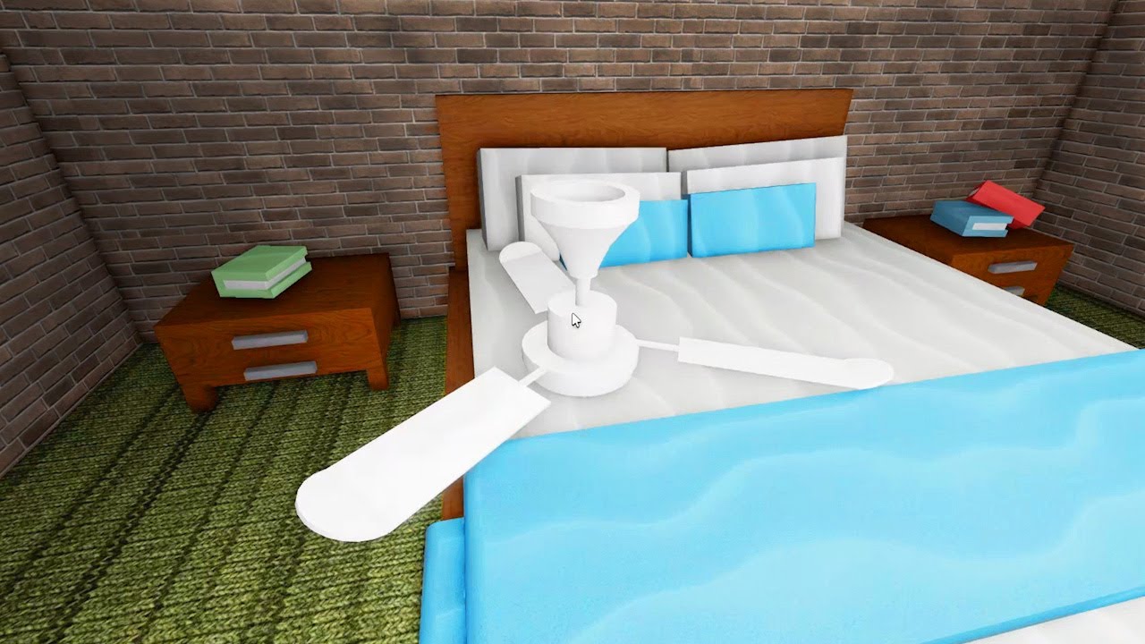O VENTILADOR DE TETO CAIU EM CIMA DA CAMA | Roblox, Ceiling Fans House | Industrial Fan 😆😆😆