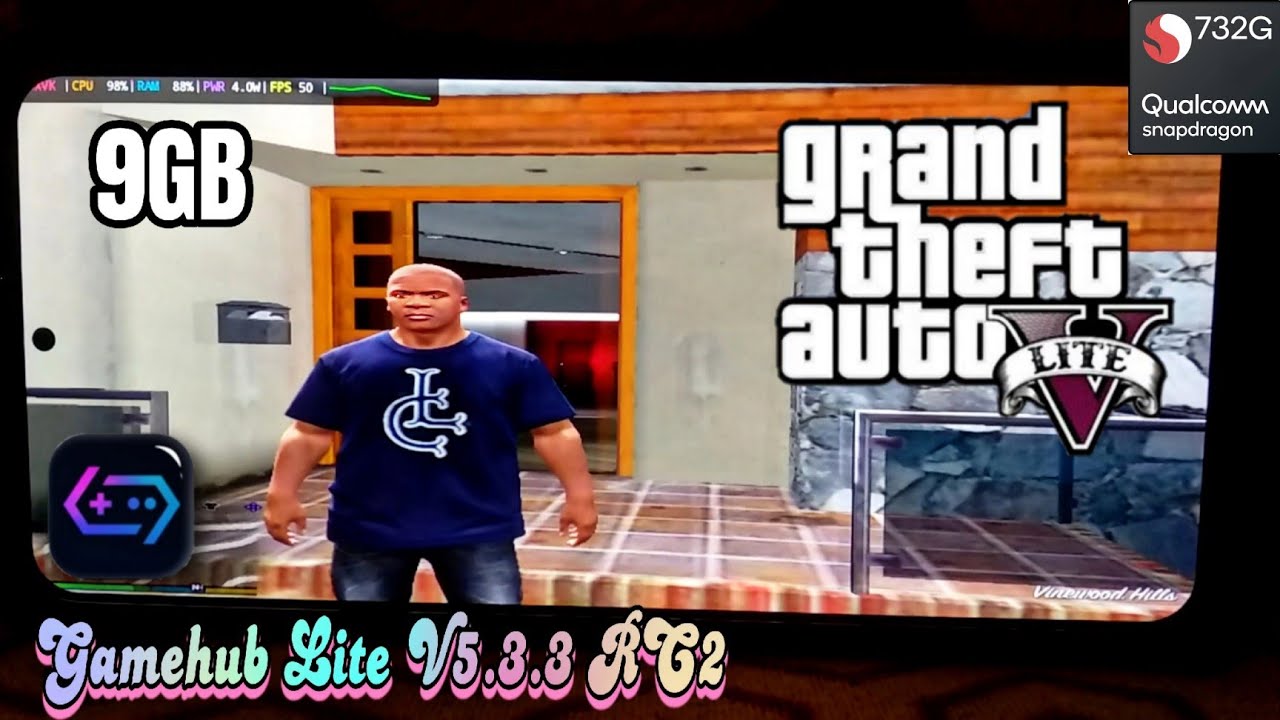 GTA 5 Lite Game Test | 9GB Only | Gamehub Lite V5 (Windows) Emulator Android