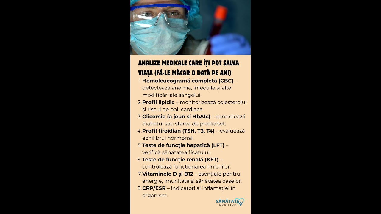 Nu aștepta simptomele: aceste analize îți pot salva viața